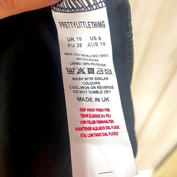 NWT Pretty Little Thing Gold Sparkly Square Neck Bodycon Dress Sz 6 - Picture 4 of 4